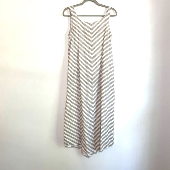 J.Jill Love Linen 100% Linen Striped Sleeveless Maxi Dress Size XS Lagenlook - Picture 2 of 8